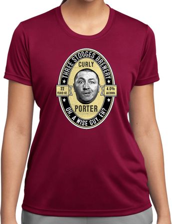 Three Stooges Tee Curly Porter Ladies Dry Wicking T-shirt