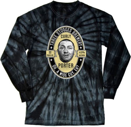 Three Stooges Tee Curly Porter Long Sleeve Tie Dye