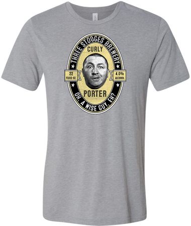 Three Stooges Tee Curly Porter Tri Blend Shirt