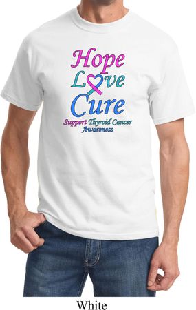 Thyroid Cancer Awareness Tee Hope Love Cure T-shirt