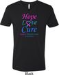 Thyroid Cancer Awareness Tee Hope Love Cure V-neck