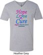 Thyroid Cancer Awareness Tee Hope Love Cure V-neck