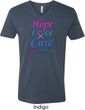 Thyroid Cancer Awareness Tee Hope Love Cure V-neck
