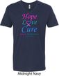 Thyroid Cancer Awareness Tee Hope Love Cure V-neck