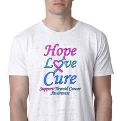 Thyroid Cancer Hope Love Cure Burnout Shirt