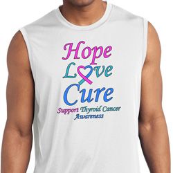 Thyroid Cancer Hope Love Cure Dry Wicking Sleeveless Shirt