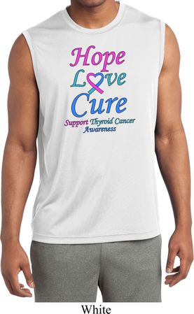 Thyroid Cancer Hope Love Cure Dry Wicking Sleeveless Shirt