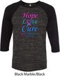 Thyroid Cancer Hope Love Cure Raglan Shirt
