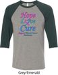 Thyroid Cancer Hope Love Cure Raglan Shirt