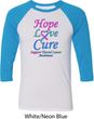 Thyroid Cancer Hope Love Cure Raglan Shirt