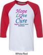 Thyroid Cancer Hope Love Cure Raglan Shirt