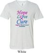 Thyroid Cancer Hope Love Cure Tri Blend V-neck