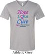 Thyroid Cancer Hope Love Cure Tri Blend V-neck