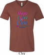 Thyroid Cancer Hope Love Cure Tri Blend V-neck