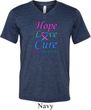 Thyroid Cancer Hope Love Cure Tri Blend V-neck