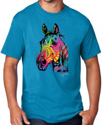 Rainbow Horse Colorful Design Adult t-shirt - Neon Blue