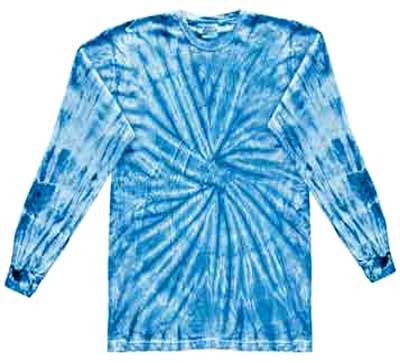 Tie Dye Kids Shirt Spider Baby Blue Long Sleeve Youth T-Shirt