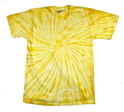 Tie Dye Kids Shirt Spider Dandelion Yellow Youth Tee Shirt