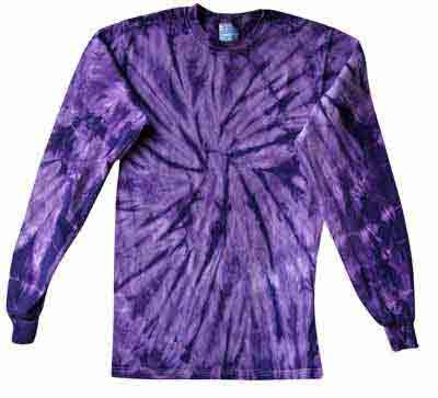 Tie Dye Kids Shirt Spider Purple Groovy Long Sleeve Youth T-Shirt