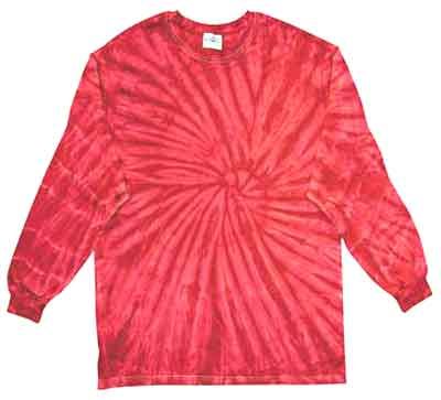 Tie Dye Kids Shirt Spider Red Long Sleeve Youth T-Shirt