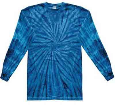 Tie Dye Kids Shirt Spider Royal Long Sleeve Youth T-Shirt