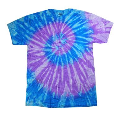 Tie Dye Kids Shirt Spiral Lavender Blue Youth Tee Shirt