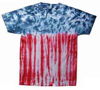 Tie Dye Kids T-shirt Flag Retro Groovy USA Patriotic Youth Tee Shirt