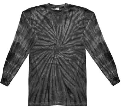 Tie Dye Long Sleeve Shirt Spider Black Kids Tee