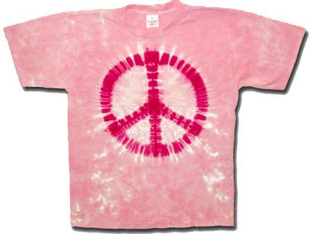 Tie Dye Peace T-shirt - Sundog Pink Sign Adult Tee