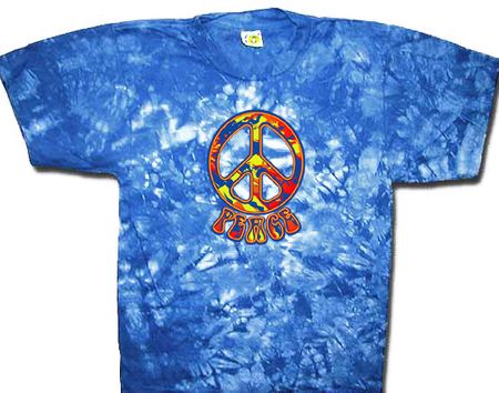 Tie Dye Peace Shirt Funky 70s Peace Crinkle Tie Dye Tee