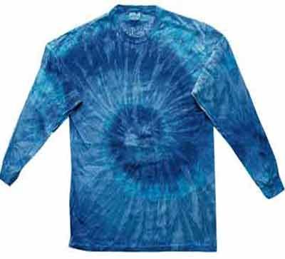 Tie Dye Shirt Blue Jerry Long Sleeve Tee Shirt