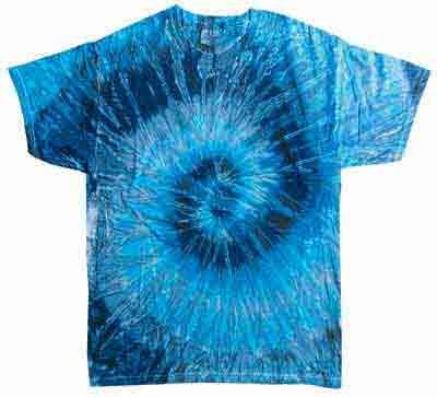 Tie Dye T-shirt Evening Sky Retro Vintage Blue Swirl Adult Tee Shirt