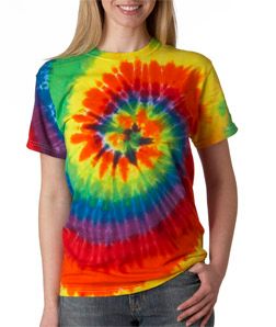 Tie Dye T-shirt - Rainbow Swirl Adult Unisex Tee