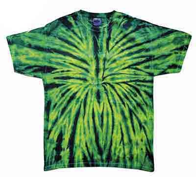 Tie Dye T-shirt Wild Spider Retro Vintage Groovy Green Adult Tee Shirt