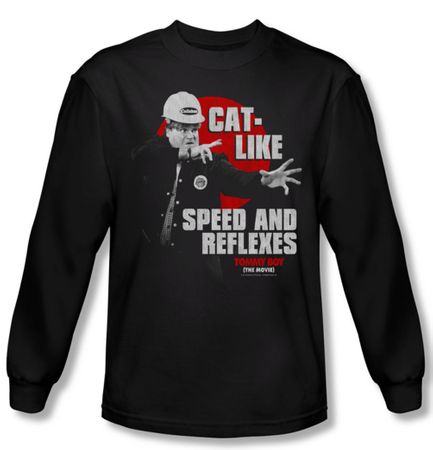 Tommy Boy Shirt Cat Like Long Sleeve Black Tee T-Shirt