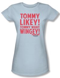 Tommy Boy Shirt Juniors Want Wingey Light Blue Tee T-Shirt