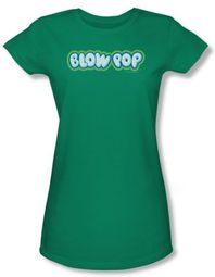 Blow Pop Juniors T-Shirts - Blow Pop Logo Kelly Green Tee