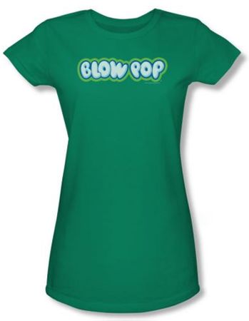 Blow Pop Juniors T-Shirts - Blow Pop Logo Kelly Green Tee