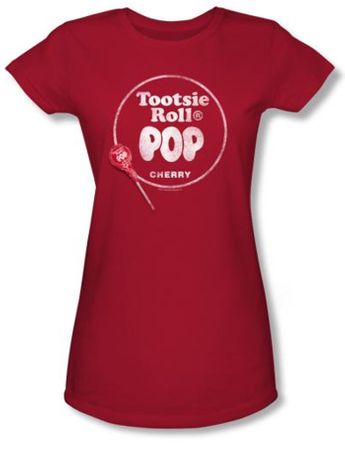 Tootsie Roll Juniors T-Shirts - Pop Logo Red Tee