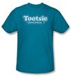 Tootsie Roll T-Shirts - Tootsie Fruit Rolls Logo Adult Turquoise Tee