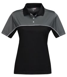 Tri Mountain Ladies Double Clutch Polo Shirt - Charcoal/Black Tri Mountain Ladies Double Clutch Polo Shirt - Charcoal/Black