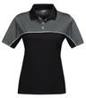Tri Mountain Ladies Double Clutch Polo Shirt - Charcoal/Black