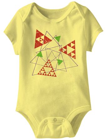 Triangle Shape Funny Baby Romper Yellow Infant Babies Creeper