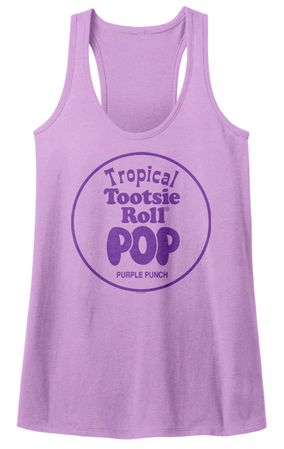 Tropical Tootsie Roll Pop Juniors Tank Top Punch Purple Racerback
