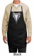 Tuxedo Apron With Pink Flower Funny Adult Full Length Apron