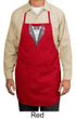 Tuxedo Apron With Pink Flower Funny Adult Full Length Apron