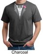 Tuxedo Organic T-shirt with Pink Flower Adult Tee Shirt