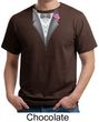 Tuxedo Organic T-shirt with Pink Flower Adult Tee Shirt