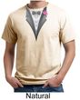 Tuxedo Organic T-shirt with Pink Flower Adult Tee Shirt