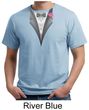 Tuxedo Organic T-shirt with Pink Flower Adult Tee Shirt